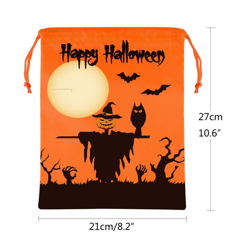 KUUQA 12 Pack Halloween Candy Bags - Drawstring Goodie Bags for Halloween Party Favor Supplies - Image 2